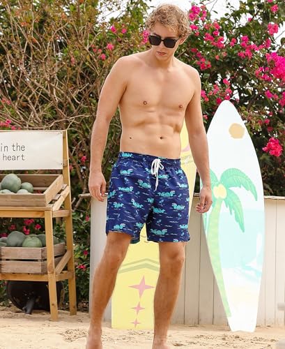 westwolf Men's Swim Trunks 5.5 Inch Bathing Suits for Men 2 in 1 Board Shorts with Compression Liner2