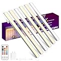 maylit Under Cabinet Lights Plug in, 6 Pcs 12 Inch Multi-Color Under Cabinet Lighting, Super Bright Under Counter Lights for Kitchen, Ultra Thin Dimmable Light for Cabinet, Counter, Workbench, Desk