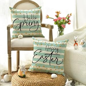 Avoincolorlifehappyeasterhellospringgnomeflowerthrowpillowcovers18x18inchcushioncasedecorationforsofacouchsetof4  Urban Country Home Decor Avoin colorlife happy easter hello spring gnome flower throw pillow covers 18 x 18 inch cushion case decoration for sofa couch set of 4  urban country home decor