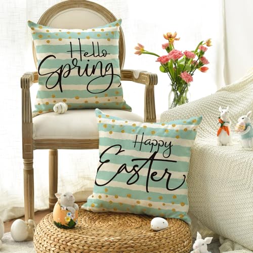 Avoincolorlifehappyeasterhellospringgnomeflowerthrowpillowcovers18x18inchcushioncasedecorationforsofacouchsetof4  Urban Country Home Decor Avoin colorlife happy easter hello spring gnome flower throw pillow covers 18 x 18 inch cushion case decoration for sofa couch set of 4  urban country home decor