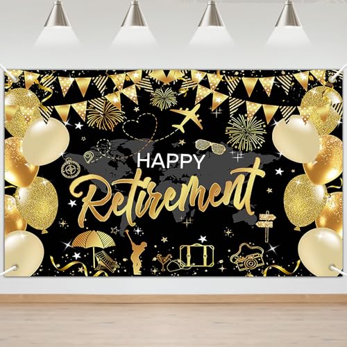 Mocsicka Retirement Party Decorations Backdrop for Men 6x3.6ft - image 1