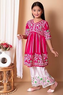 Cotton material baby girl and Girls dress sharara dress 2-3 Y Pink|Queen-Dress Set|2-3Y|Pink Price In India