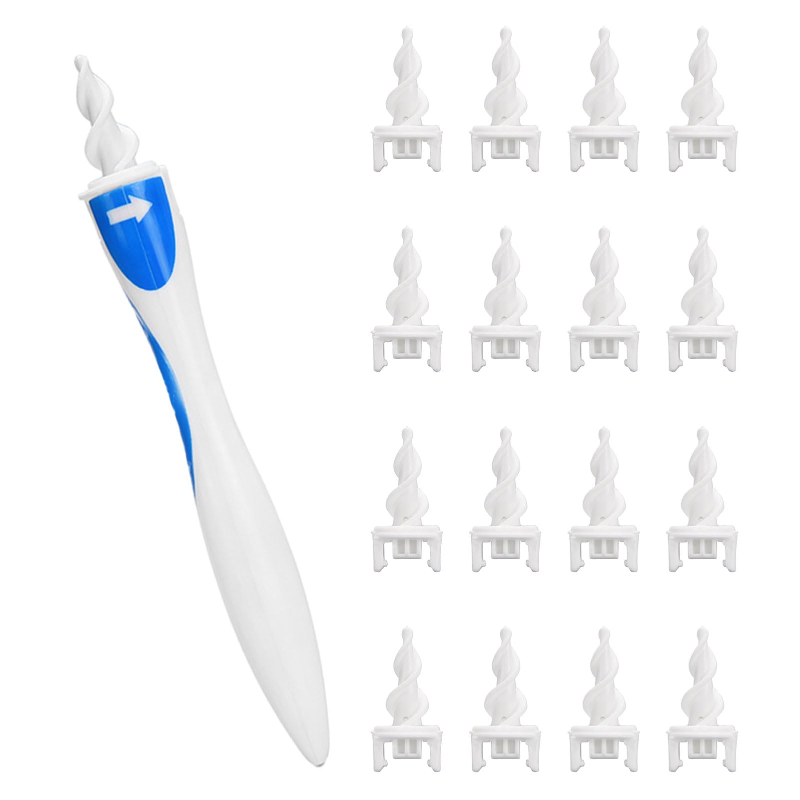 1PCS Ear Cleaner Replacement Tips with 16 PCS Replacement Tips Silicone Spiral Ear Wax Remover Easy Ear Wax Removal Tool for Adult and Kids Ear