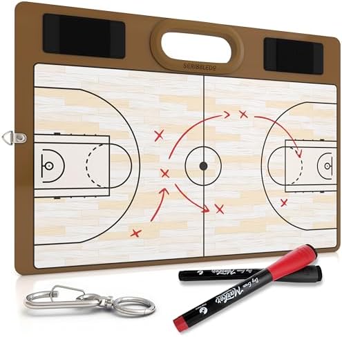Basketball Dry Erase Board for Coaches 15x10.5 Double Sided