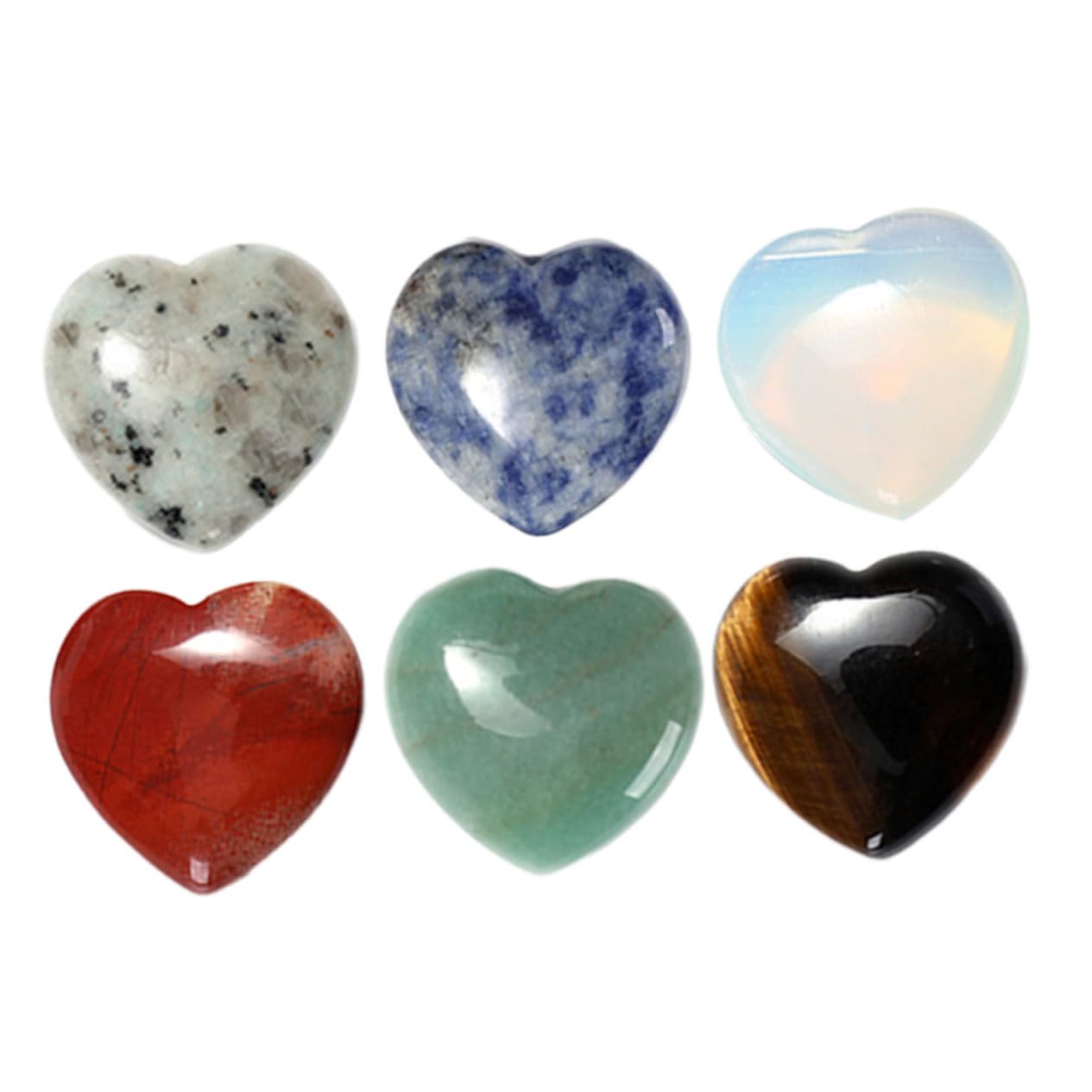 Amazon.co.jp: GARVALON 6個天然水晶愛心宝 用デコレーション 誕生日や