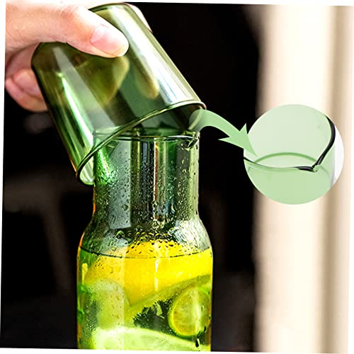 Set de vaso y jarra de vidrio borosilicato verde miniatura 5
