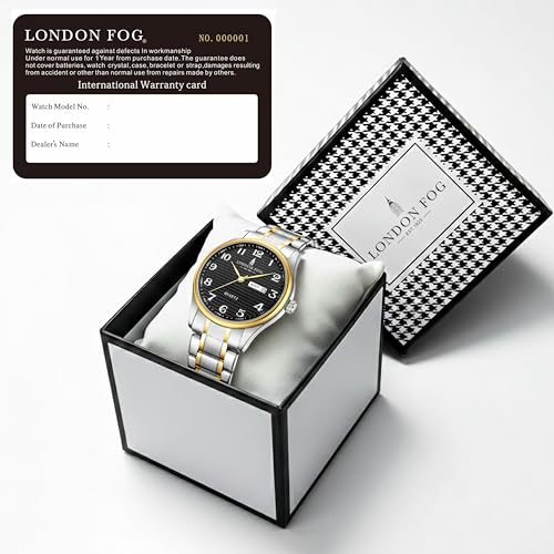 Image of London Fog Carnaby Collection Analog Watch for Men with Round Dial, Day & Date Display, Quartz Movement, Stainless Steel Strap & Water Resistant - LFM10008