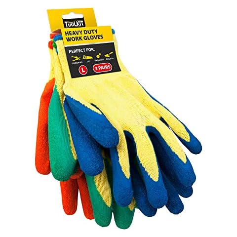 TuulKIT - 3 Pairs of machine washable, multi-purpose lightweight gloves with good grip, for men and women, ideal for gardening, DIY & construction (M) Cover
