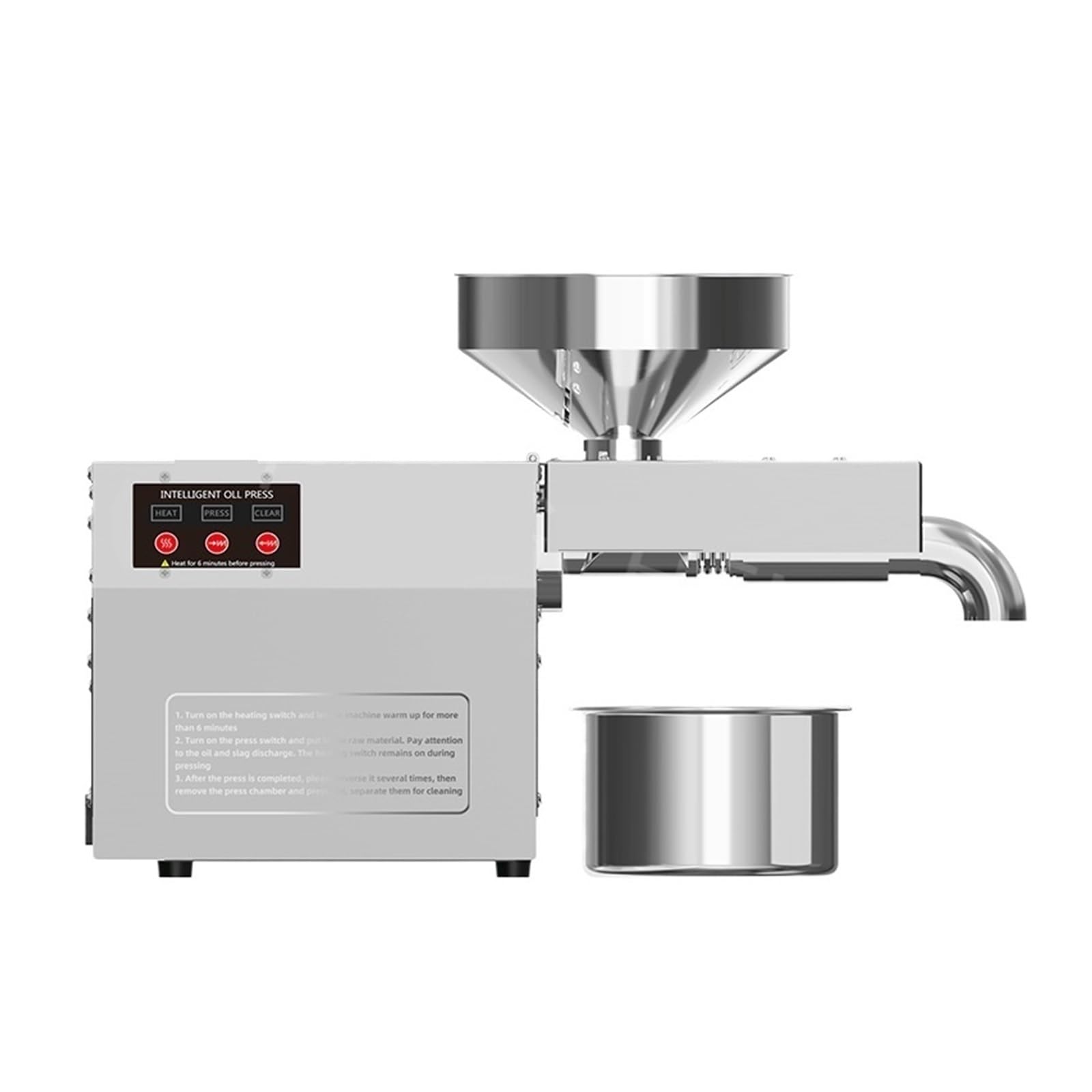 HCZKIUJY Electric Oil Press Machine Household Small Stainless Steel Kitchen Appliance Intelligent Temperature Control