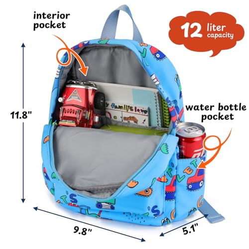 Image of Zicac Toddler Backpack for Boys Girls 12 inch Mini Kids Backpack for School & Travel, Preschool Kindergarten Cartoon Daypack