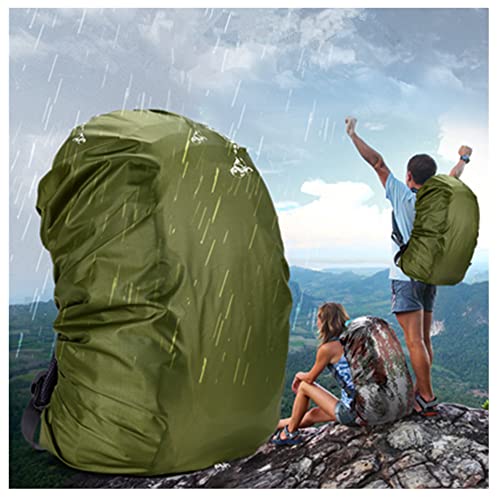 Image of 2 Pack Waterproof Rain Cover for Backpack, Waterproof Backpack Cover 45-50L Adjustable Bag Rain Cover for Camping, Hiking,Hunting, Traveling, Biking and More