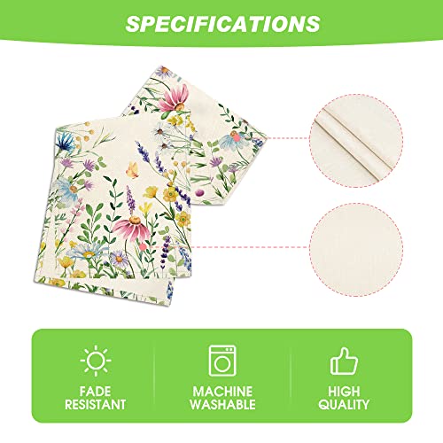 Artoid Mode Daisy Eucalyptus Lavender Floral Leaves Summer Table Runner, Spring Kitchen Dining Table Decoration For Home Party Decor 13X72 Inch #TOP4