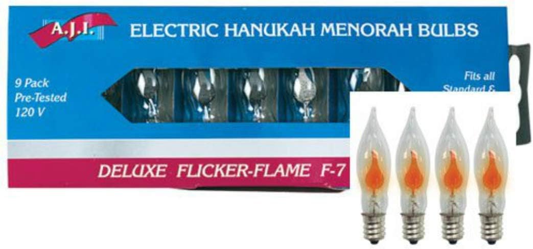 Electric Menorah Clear Flame Shaped Replacement Bulbs (9-Pack)