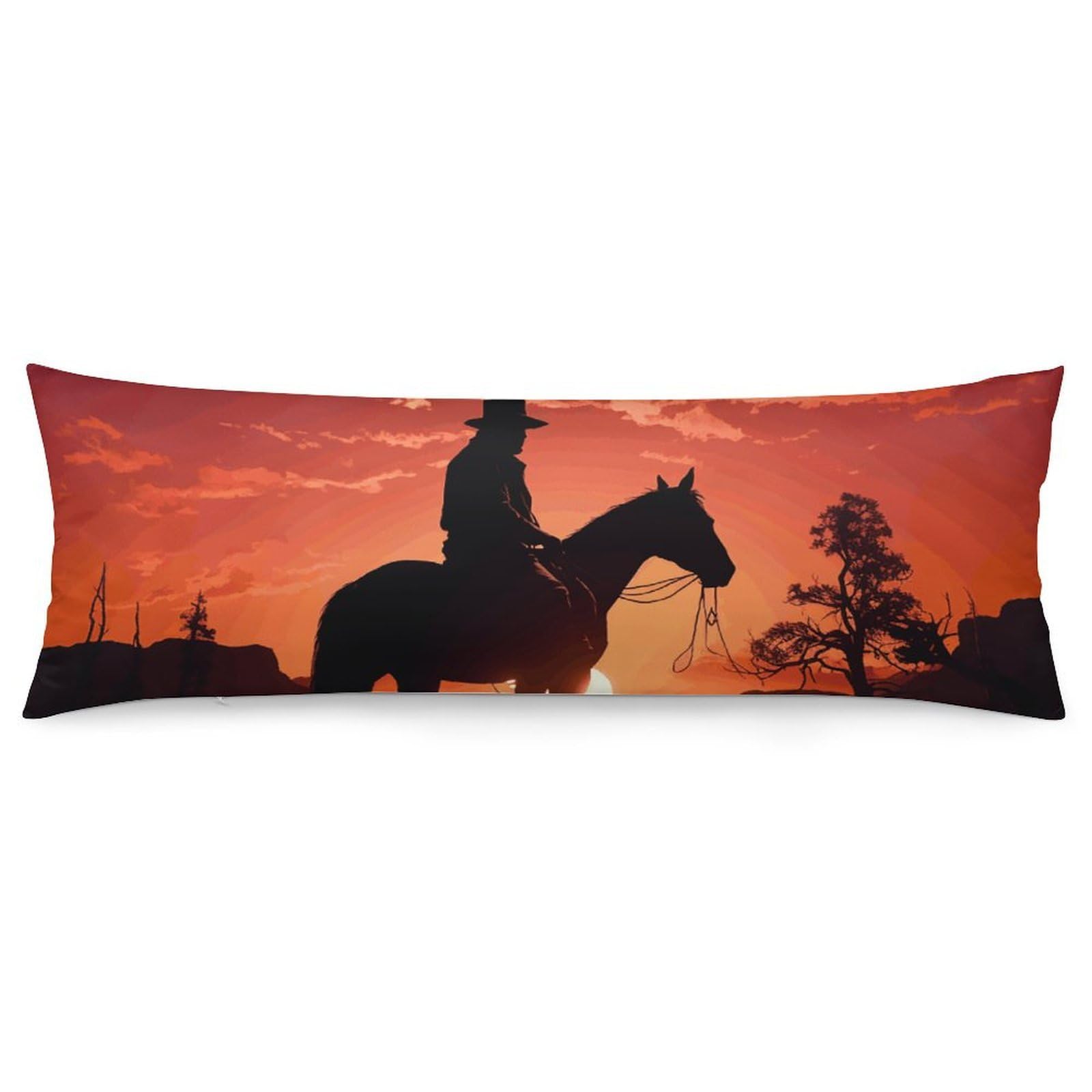 2 Pack Pillow Cases for Hair and Skin, Soft Breathable Pillow Case Covers with Hidden Zipper, Cowboy West Pillowcase 20"x54" Pillow Covers for Sleeping Gift