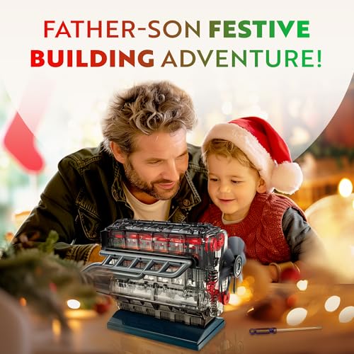 Image of Playz V8 Combustion Engine Model kit that Works with Inline 6 Model Engine kit for Adults and Kids