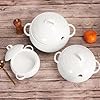 Creativity Home Casserole Dish, 37.1 ounce Spherical shape Casserole Dish With Lid, Oven to Table Porcelain Serving Handles, for Dinner and Party, Dishwasher and Microwave Safe 7.6 INCH #3