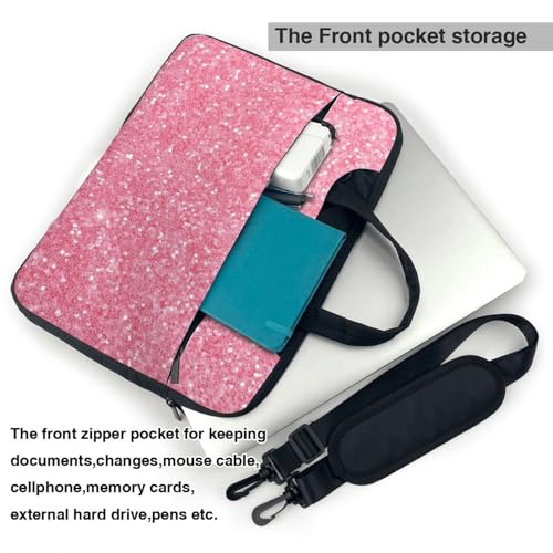 Bolso para portátil con brillos rosas de 15.6 pulgadas miniatura 5