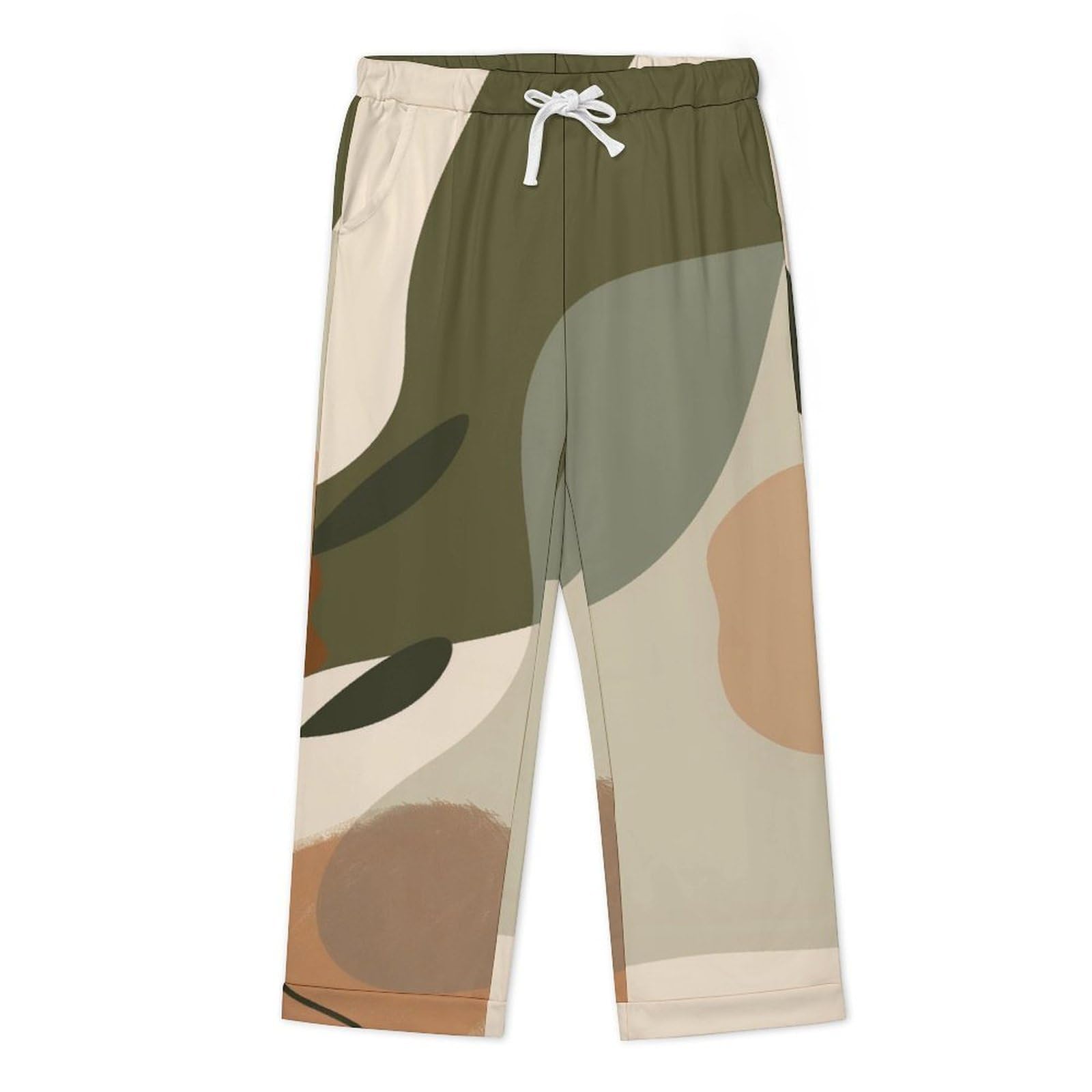 OLEETS Completo Pigiama da Uomo - Modelli Astratti Pigiama Invernale Pantaloni Top Caldo Autunnale Traspirante Morbido 2 Pezzi Casual Ampio