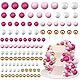 108 Stück Tortendeko Kugeln Cake Topper, DIY Mini Ballon Cupcake Einsatz, Kuchen Dekoration Kugel Schaum Ballon für Hochzeit Babyparty Geburtstag Torte Dekorieren (Rosa Pink Weiß Gold)