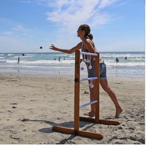 Ubergames Neu 2024 verbessert Leitergolf Spiel. Profi Set, echten Golfbällen, Massivholz, Stark & Stabil (Schwarz/Weiß)