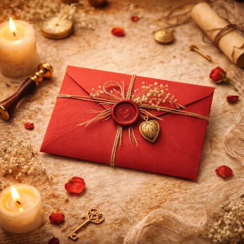 Image of Celebrations Red Envelope with Love Letter for Valentine's Day, Romantic Love Message, Proposal Letter for Girlfriend Boyfriend, Wife & Husband, Anniversary Couples Gift - Pack Of 2