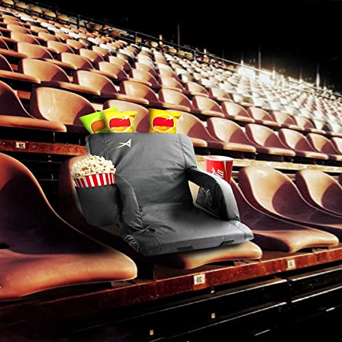 Heated Stadium Seats For Bleachers With Back Support – Usb Battery Included - Upgraded 3 Levels Of Heat - Foldable Chair - Cushioned, 4 Pockets For Snacks, Cup Holder - For Camping, Games & Sports #TOP5