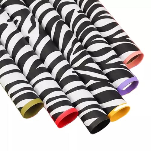 Image of Oasis Cellophane Sheets For Multipurpose Gift-Hamper Packaging 58x58cm, 20 Sheets, 50 Microns Flower Wrapping Red & Black Zebra Animal Print Sheet