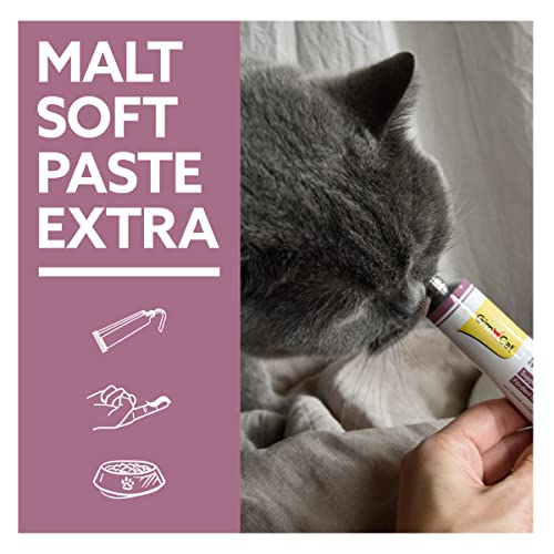 GimCat Malt-Soft Paste Extra - Anti-Hairball Katzensnack fördert Ausscheidung von Haarballen - 1 Tube (1 x 100 g)