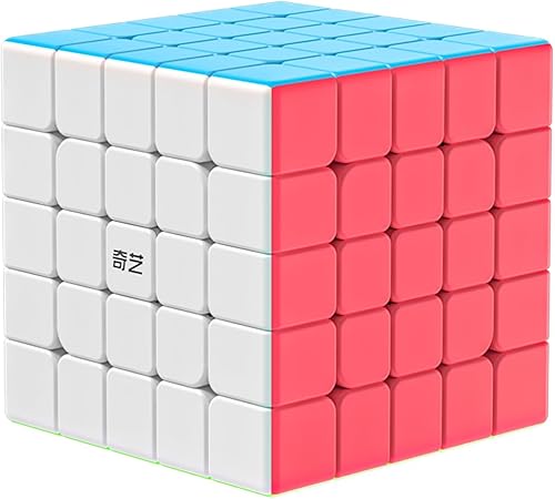 Willking Qiyi Cubo de velocidad de 5 x 5 pulgadas, rompecabezas mágico sin calcomanías, juguete de regalo para niños y adultos (versión Qizheng S)