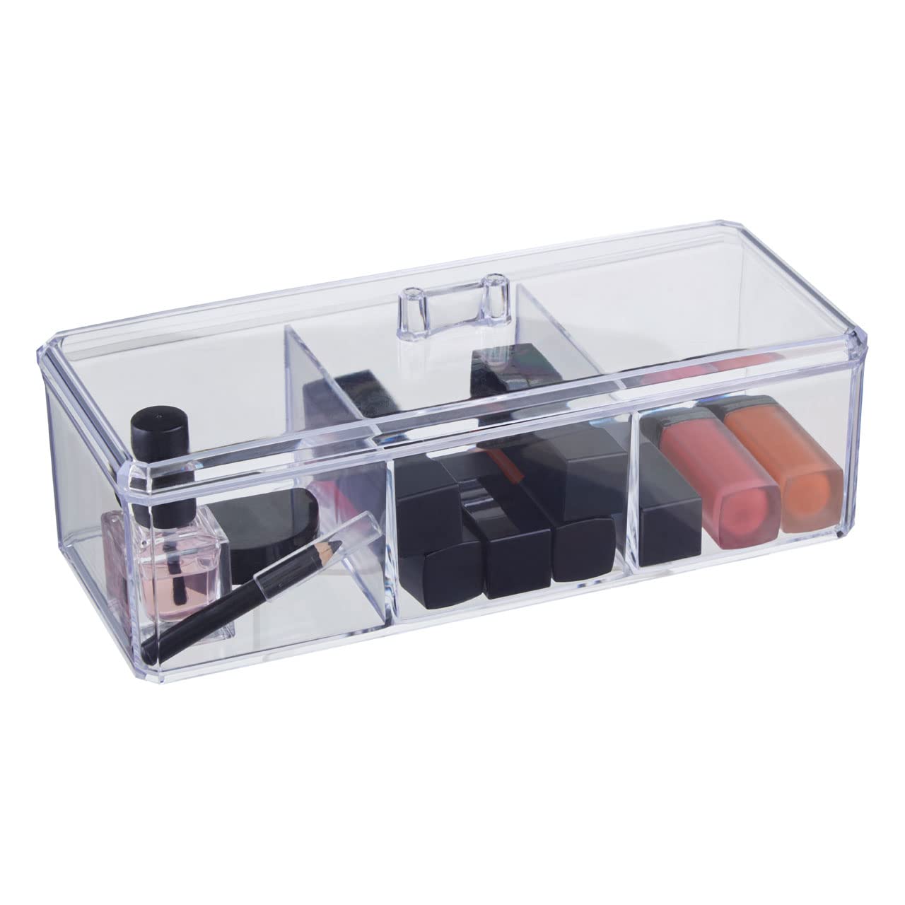 Orsina Beauty 3 Compartment Cosmetics Organiser With Lid from B&Q