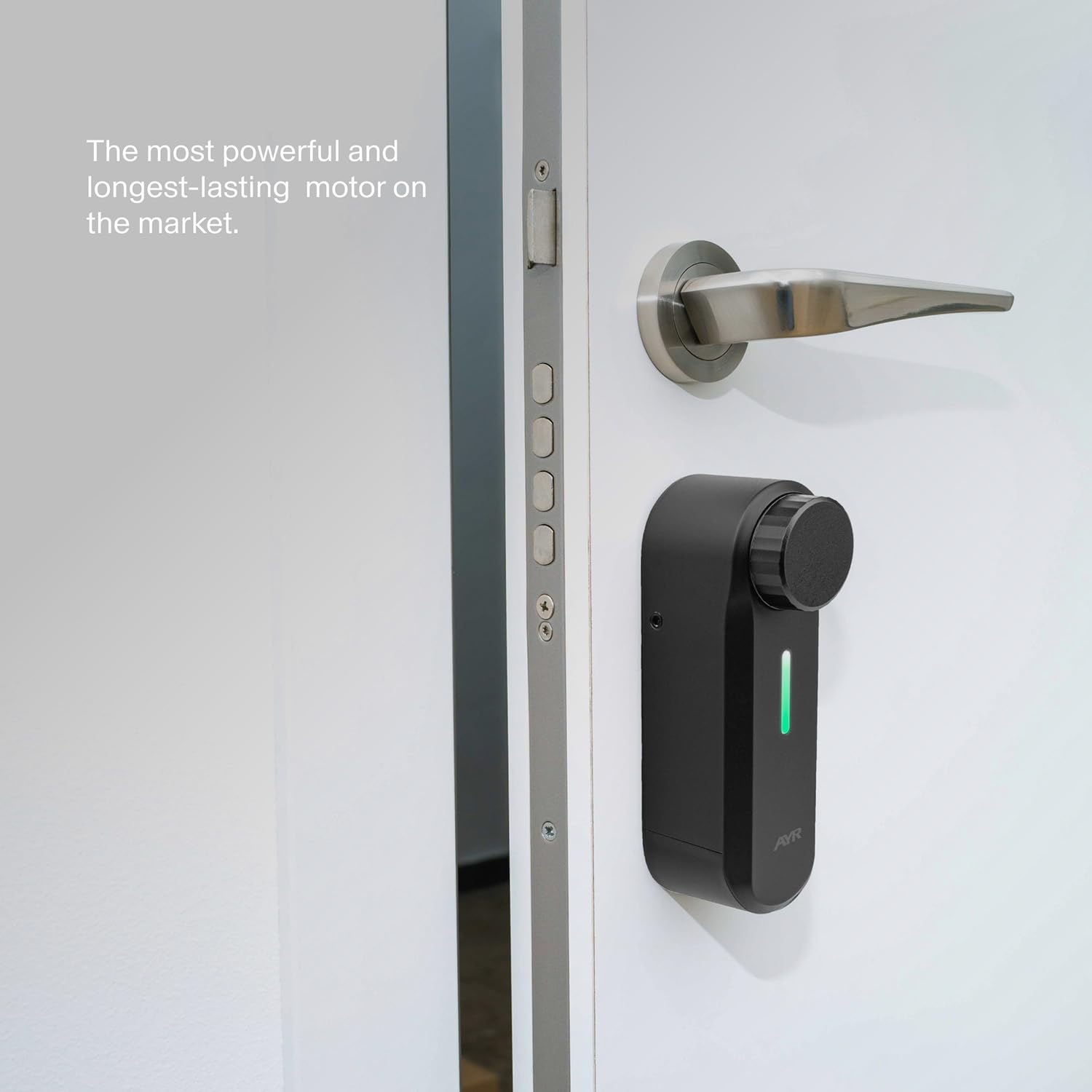 AYR Pass - Cerradura Inteligente con Alarma Integrada, Bluetooth 5.0, Control por App Integra y Gestión de Invitados, Batería Recargable, Compatible con Cilindro Europeo. [Negro mate]