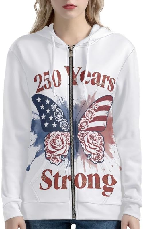 Irisjudy Womens Zip-up Hoodie with Kanga Pocket(XS-5XL),Cactus,Sunflowers,Butterfly Long Sleeve Sport Shirts Shell Jackets - Image 2