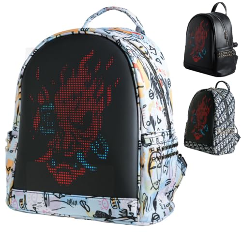Mochila de LED Feminina Controle via App e Conexão USB Ideal para Escola, Eventos, Publicidade e Estilo Criativo (Londres)