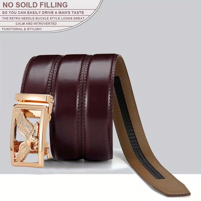 Image of WildHorn Men's Genuine Leather Belt for Men| Premium Auto-Lock Buckle | Adjustable up to 48 inch | Formal & Casual Wear | Micro-Adjust Fit | Stylish Gift Box Included