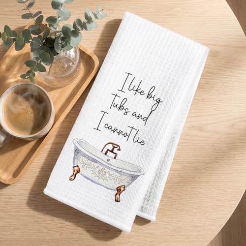 Image of Hanamiya Na 4 Pcs Funny Bathroom Hand Towel 24x14 Inch, Funny Guest Absorbent Microfiber Dish Cloth Towel, Waffle Weave Hand Towels for Toilet Home Bathroom Decor, Amusing Housewarming Gift