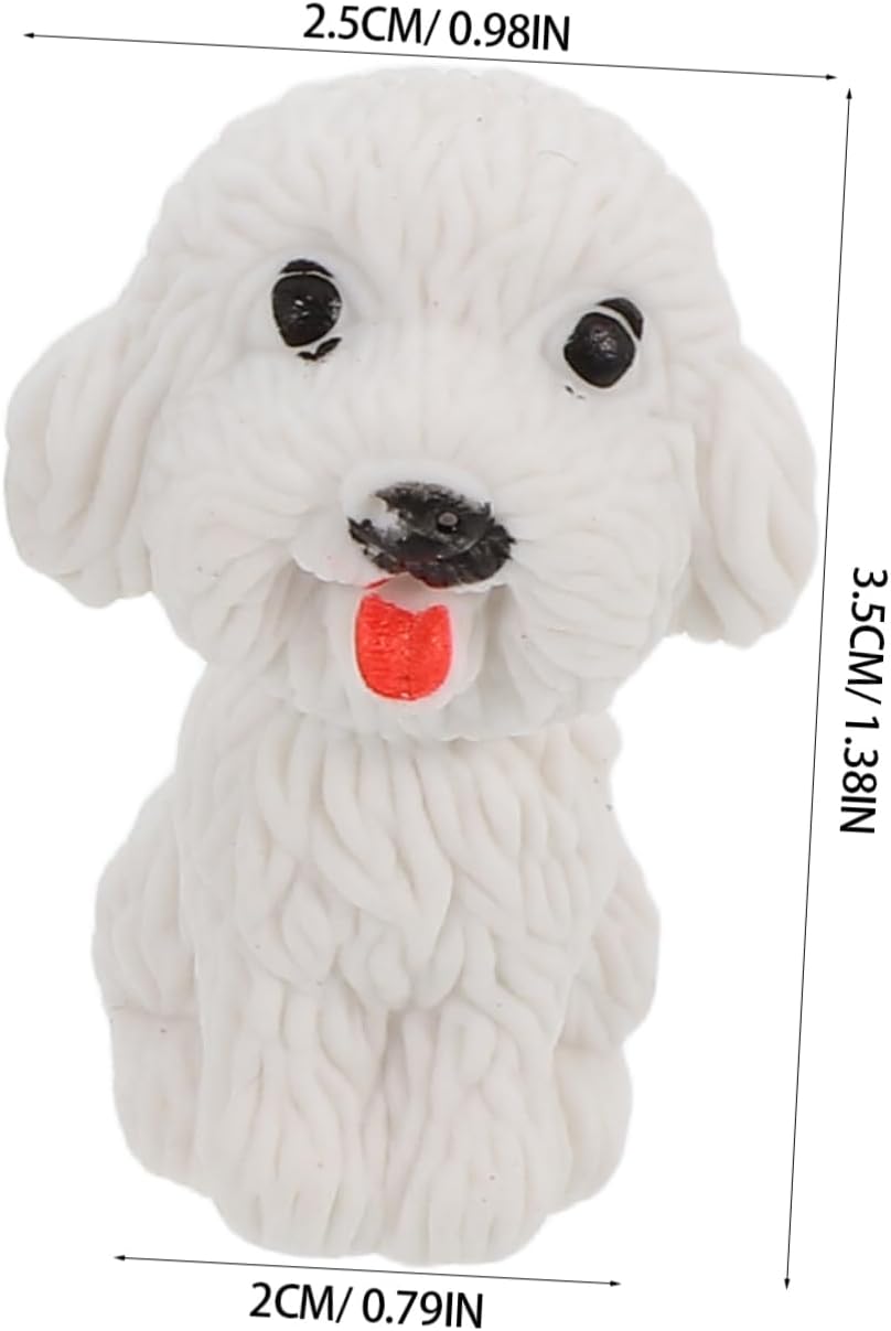 HOMSFOU 7pcs Cute Dog Erasers Adorable Mini Animal Pencil Erasers Creative School Supplies for Students for Drawing and Fun Party Favors