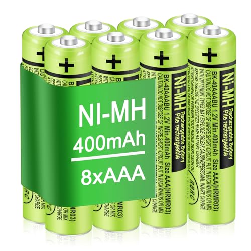 TrianglePatt 8 Pack BK-40AAABU Ni-MH AAA Rechargeable Battery for Panasonic,1.2v 400mah Rechargeable AAA Batteries Panasonic Cordless Phones, Electronics,Remote Controls