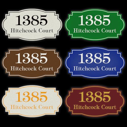 Image of House Address Sign, Custom House Number Sign, Mailbox Numbers for Outside | 13 Inch Metal Address Plaques, Single or Double Sided, Super Reflective, Display Your Address and Street Name