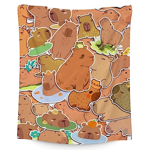 Blanket Gifts - 60"x80" Cute Throw for Boys, Girls - Brown Soft Fuzzy Blankets for Bed, Couch & Living Room