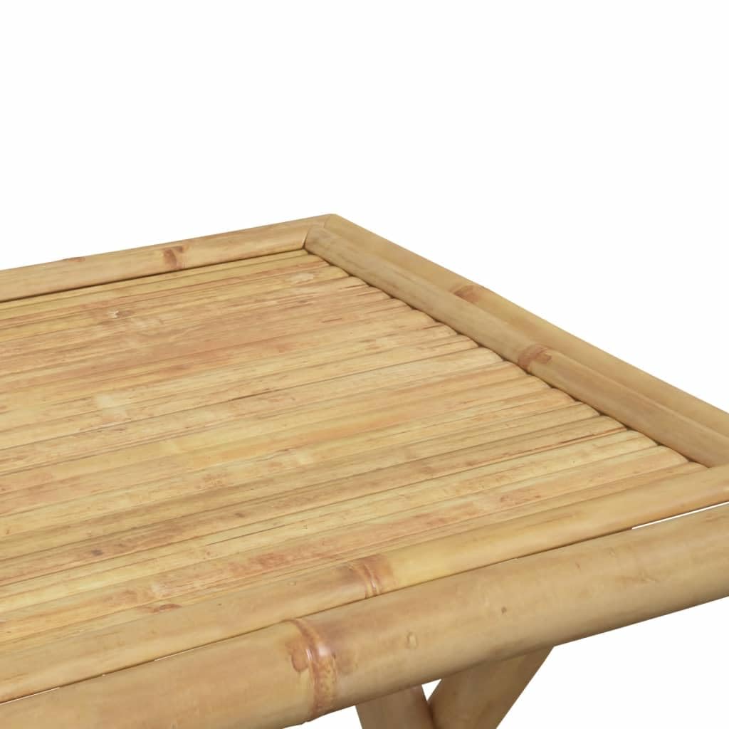 Mesa de jardín plegable de bambú de 45 x 45 x 45 cm, diseño moderno, resistente y duradero, pequeña mesa auxiliar al aire libre para terraza, jardín, camping y balcón