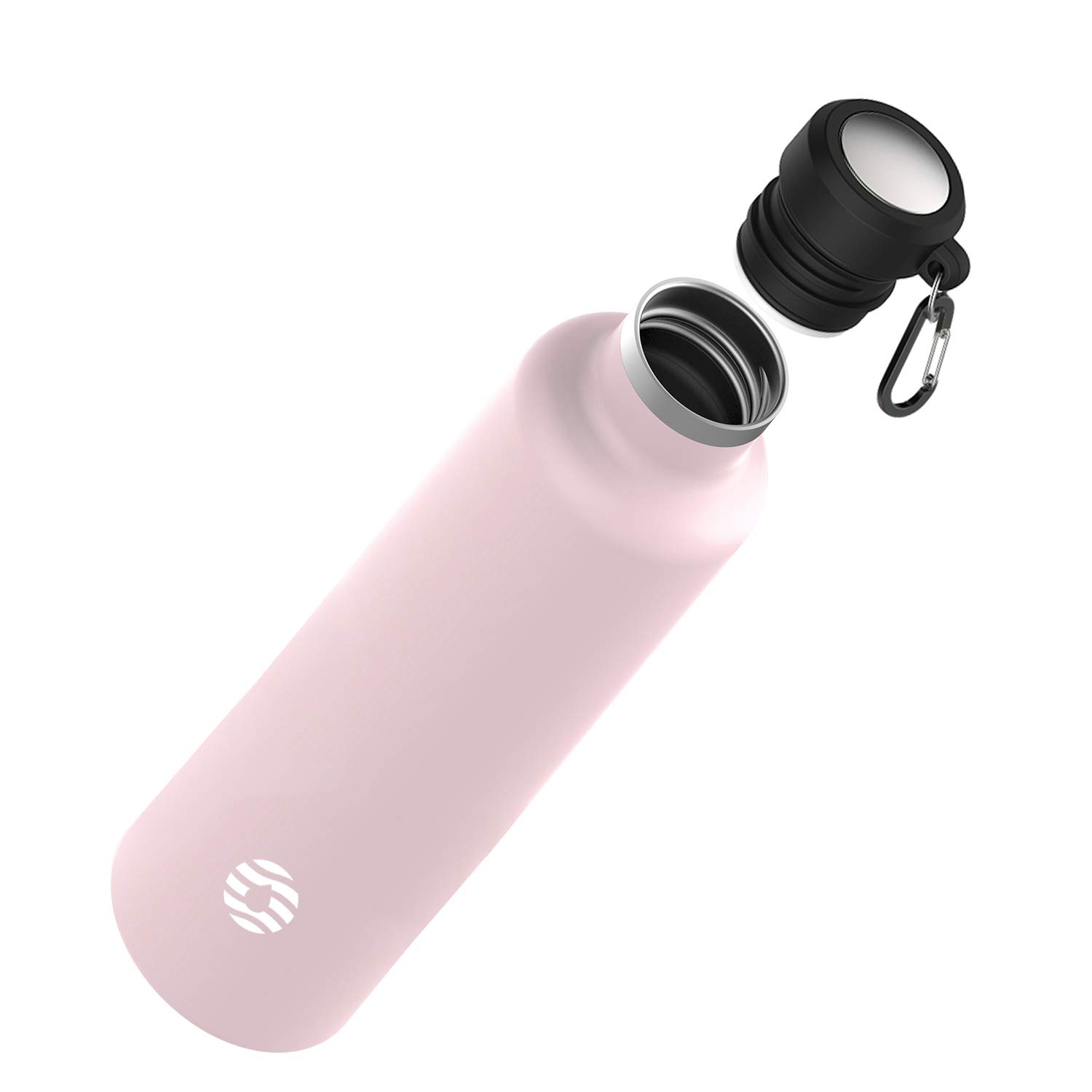 FJbottle Insulated Water Bottle 34 oz with Durable Carry Case, Stainless Steel Wide Mouth Lids, Keeps Liquids Hot or Cold, Double Wall Sweat Proof Sport Design, Ideal Gift Choice, Blush Pink