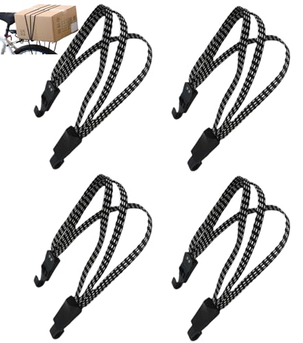 TAKONE Correas tensoras para portaequipajes de bicicleta, 4 unidades, elásticas, con ganchos, gomas ajustables para bicicleta, motocicleta y camping