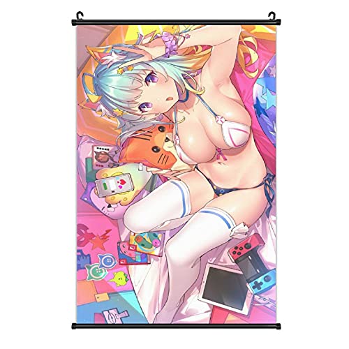 Póster de anime Hentai Manga Anime Waifu Japonés Sexy Girl Wall Fabric Pergamino Póster Arte Impresiones para fans de Otaku 18r Pósters Decoración de la pared del hogar