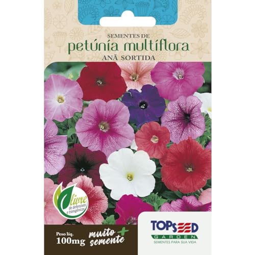 Sementes de Petúnia Mulíflora Sortida 100mg Topseed Garden