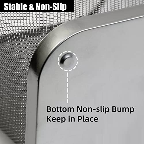 Image of 10-Pack Silver Square Metal Trash Cans, 6 Gallon Capacity, Mesh Design, Non-Slip Base, Smooth Edges, Suitable for Office, Home, School