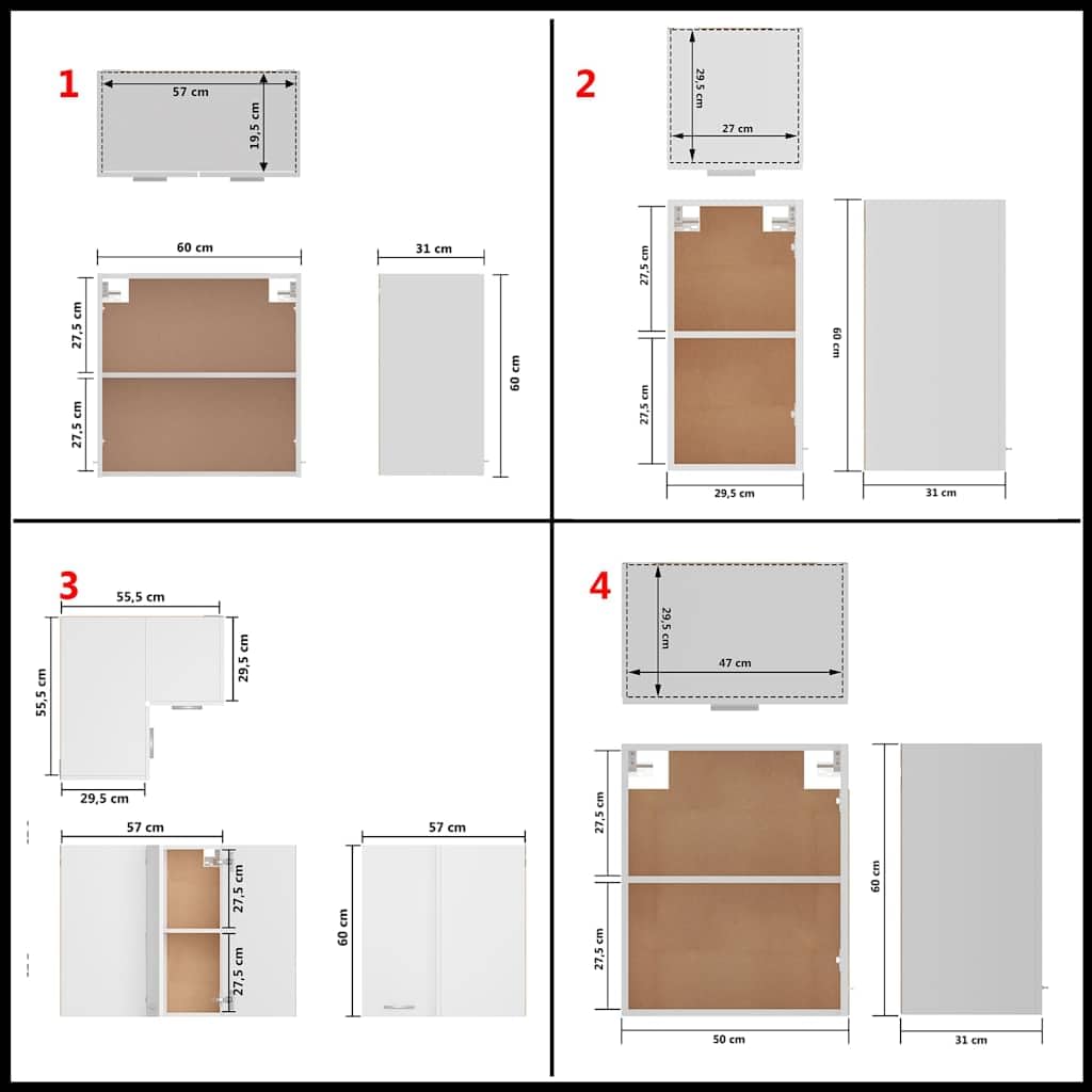 Lyon - Juego de 14 muebles de cocina modulares con tapa para lavavajillas y amplio espacio de almacenamiento para vajilla, ollas y utensilios de cocina