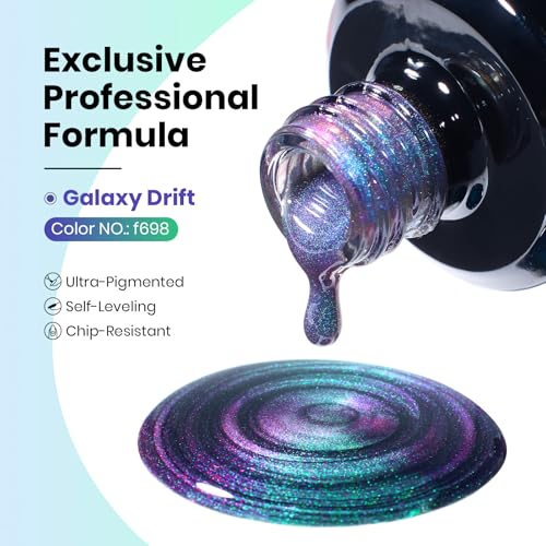 Image of Beetles Cat Eye Gel Nail Polish - 15ML 9D Chameleon Cat Green Purple Double Magic Colors Gel Polish with Magnet Soak Off UV Velvet Gel Galaxy Drift Collection Nail Art Design Gift for Women