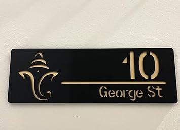 CRAFTEEZY Customised Personalized Name Plate For Home Entrance Apartment Office House (12 x 4 Inch)