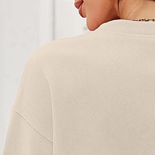 Women's Pullover Christmas Fleece Lined Sweater Women Cute Drop Shoulder Tops Plush Letter Print Sweatshirt Fall Tunic #TOP3