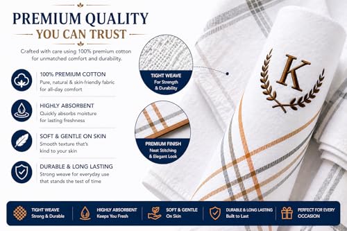 Image of ANTONIA Men's Initial Alphabet Handkerchiefs | Premium Cotton Personalized Hankies with Letter Embroidery (A-Z) | Soft, Absorbent & Reusable | Formal, Wedding & Gift Use | Pack of 6